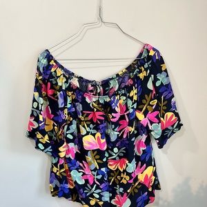 Floral Colorful Women Top Blouse